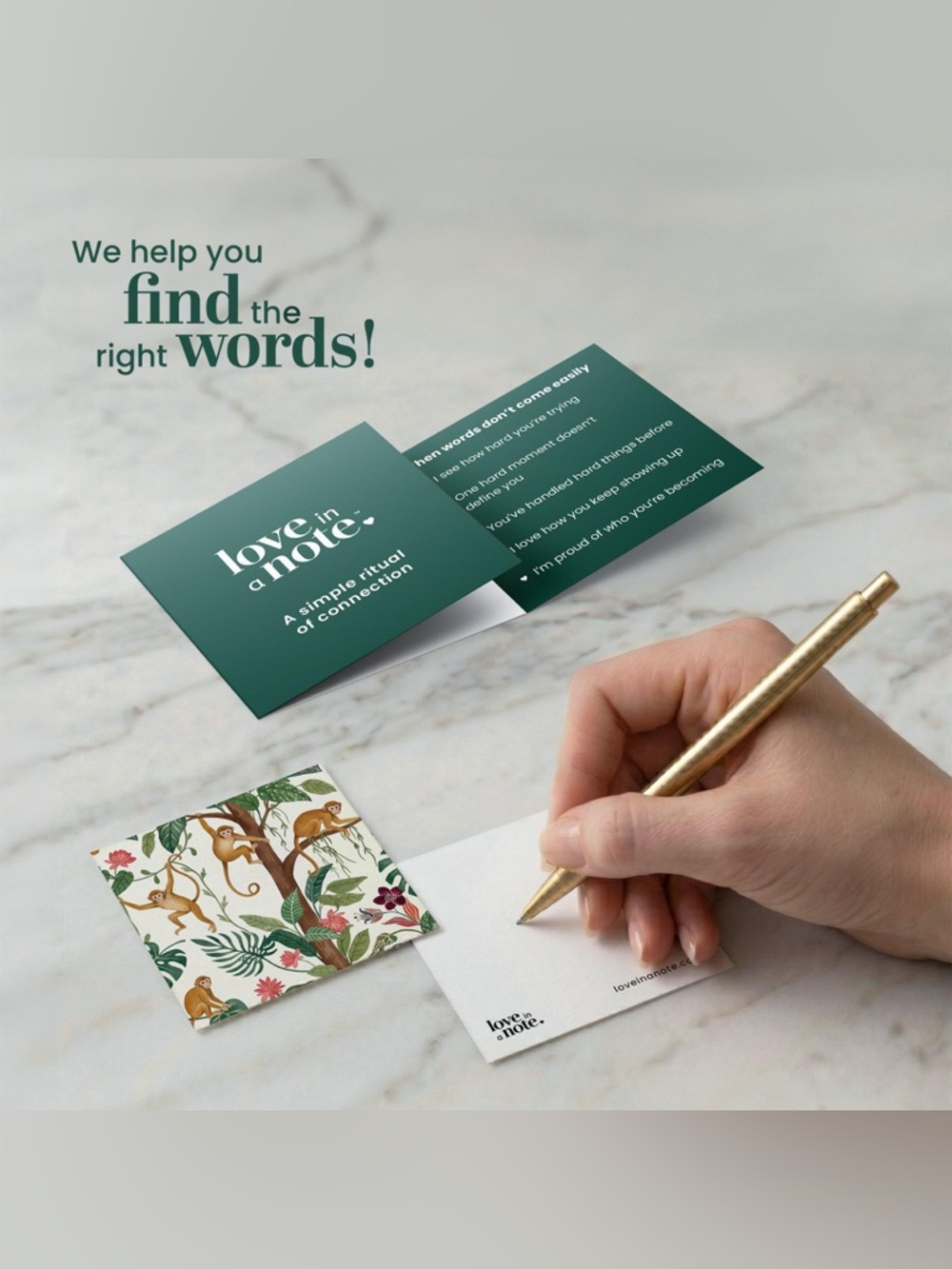 Love In A Note Boxed Notes - Forest Green Gift Set - Picture 6 of 11